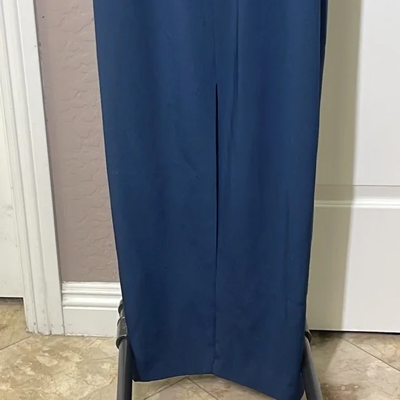 Marchesa Notte One Shoulder Lace Gown Dress Navy Size 0 - Picture 8 of 10